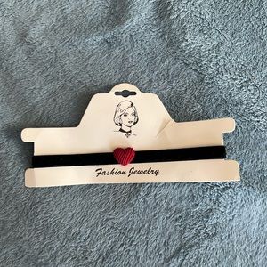 Korean Fashion Jewelry Black And Red Heart Choker